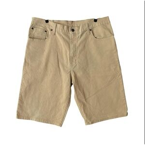 Levi's Mens 369 Khaki Denim‎ Shorts Size 36 Front Pockets Casual Versatile